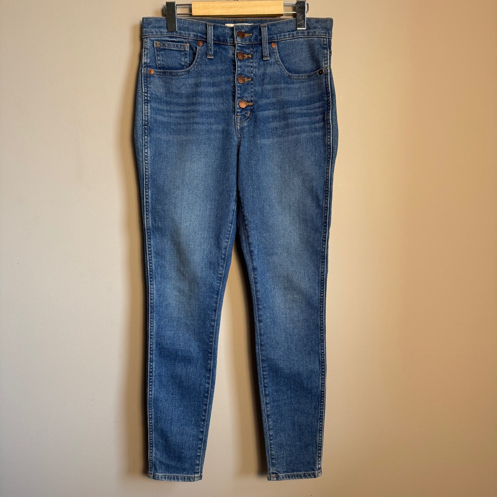 Madewell Women's High Rise Skinny Button Fly‎ Jeans Size 29 Blue Denim Casual
